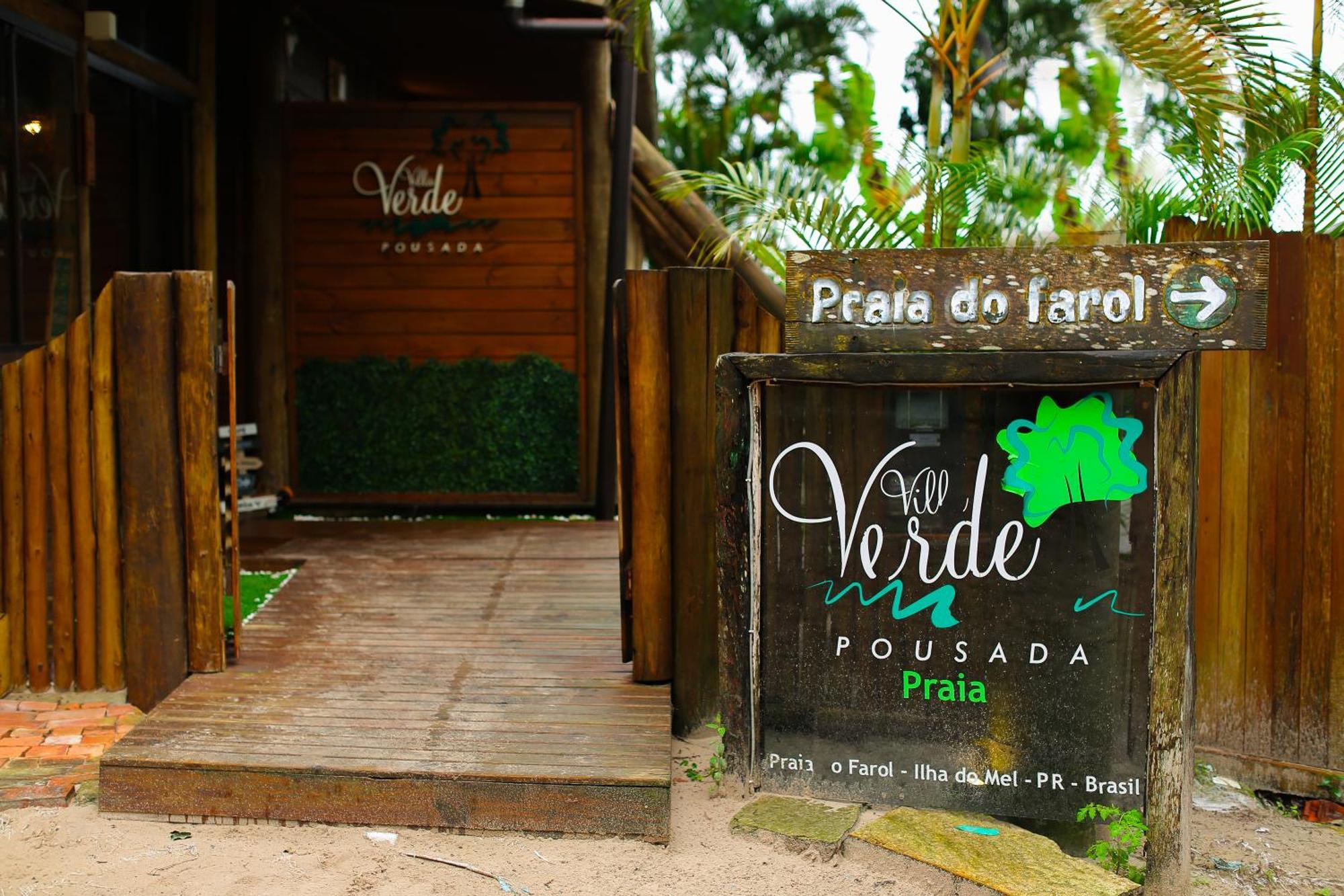 Pousada Villa Verde - Frente Para A Praia Do Farol Ilha do Mel Bagian luar foto
