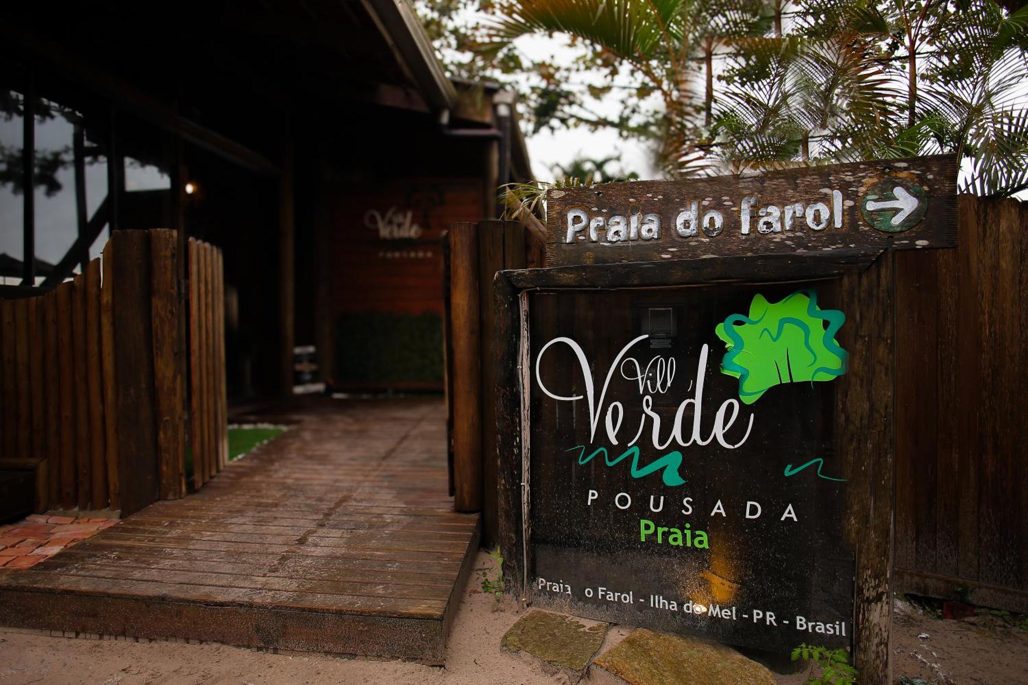 Pousada Villa Verde - Frente Para A Praia Do Farol Ilha do Mel Bagian luar foto